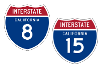 California Interstate 8 and 15 icons