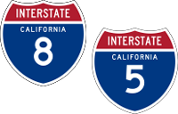 California Interstate's 8 and 5 icons