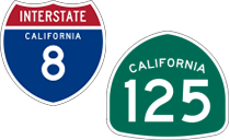 California Interstate 8 and State Route 125 icons