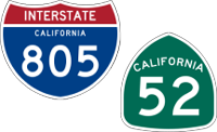 California Interstate 805 and State Route 52 icons