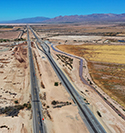 Drone image of the Niland Geyser Mitigation Project showing the road