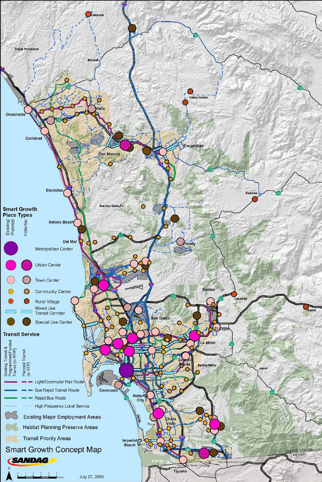 Appendix B: SANDAG Smart Growth Concept Map. For more information call (619) 688-6670 or email CT.Public.Information.D11@dot.ca.gov