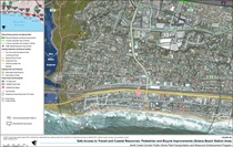 Figure 2B — Safe Access to Transit and Coastal Resources: Pedestrian and Bicycle Improvements (Solana Beach Station Area). For more information call (619) 688-6670 or email CT.Public.Information.D11@dot.ca.gov