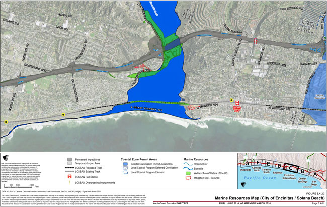 This map shows the Marine Resources in the City of Encinitas / Solana Beach. For more information call (619) 688-6670 or email CT.Public.Information.D11@dot.ca.gov