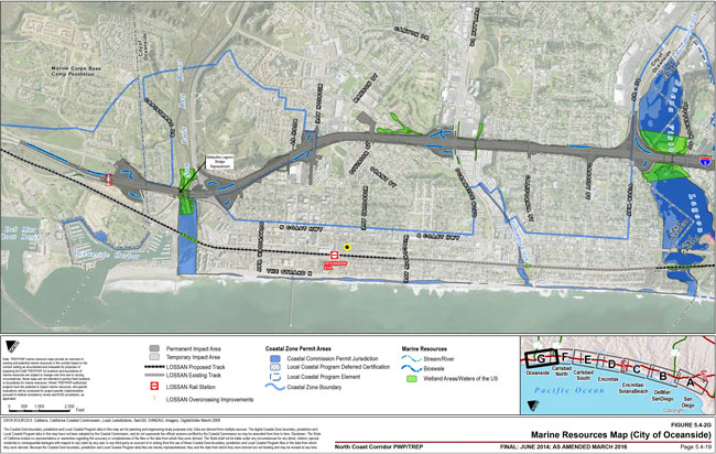 This map shows the Marine Resources in the City of Oceanside. For more information call (619) 688-6670 or email CT.Public.Information.D11@dot.ca.gov