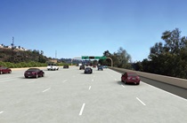 Figure 5.7-19B: Sign 643 - Southbound I-5 North of Vista Point (3D Simulation). For more information call (619) 688-6670 or email CT.Public.Information.D11@dot.ca.gov
