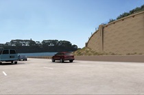 Figure 5.7-26B: Southbound I-5 at Agua Hedionda (3D Simulation). For more information call (619) 688-6670 or email CT.Public.Information.D11@dot.ca.gov