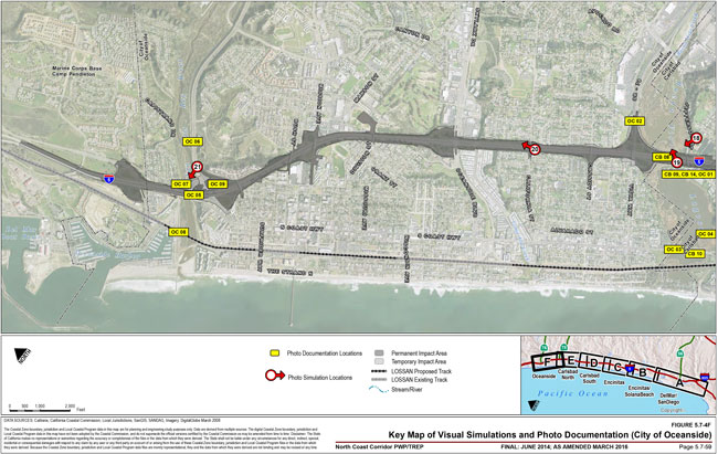 Figure 5.7-4F – Key Map of Visual Simulations and Photo Documentation (City of Oceanside). For more information call (619) 688-6670 or email CT.Public.Information.D11@dot.ca.gov