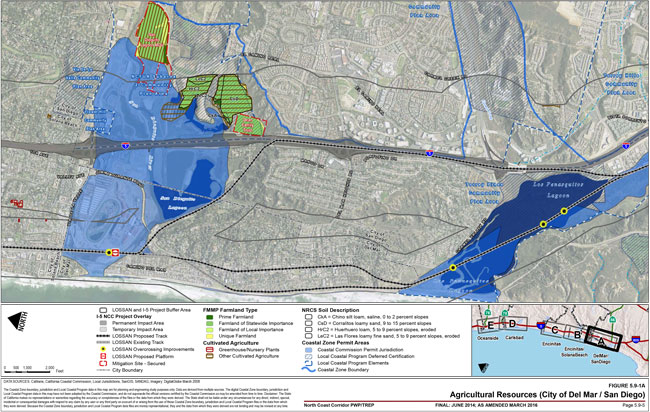 Figure 5.9-1A – Agricultural Resources Map (City of Del Mar / San Diego). For more information call (619) 688-6670 or email CT.Public.Information.D11@dot.ca.gov