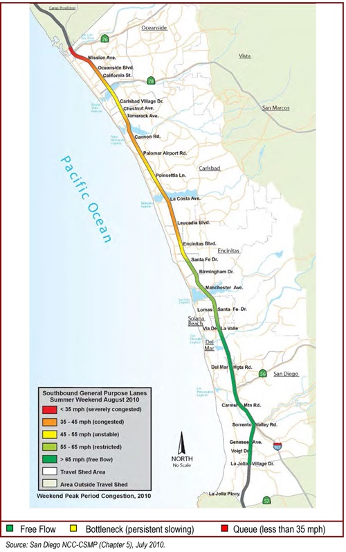 Summer Weekend Southbound Congestion (2010). For more information call (619) 688-6670 or email CT.Public.Information.D11@dot.ca.gov