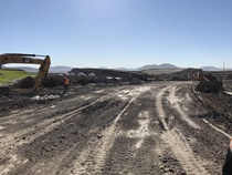 January 2020 – Construction site, workers, and equipment near the U.S. Mexico Border in East Otay Mesa. For more information call (619) 688-6670 or email CT.Public.Information.D11@dot.ca.gov