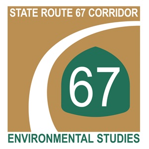 State Route 67 Corridor Pavement Rehabilitation Project Icon. For more information call (619) 688-6670 or email CT.Public.Information.D11@dot.ca.gov