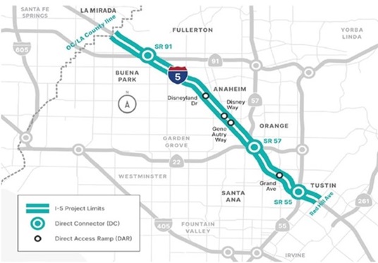Project location map displaying from a plan view the limits of the project