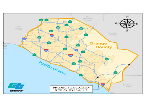Project Location Map for the SR-74 Pavement Preservation Project