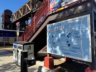 Beautification and litter abatement efforts, including the addition of artistic signage, trash and recycling receptacles, and water fountain promote increased ridership and community pride.