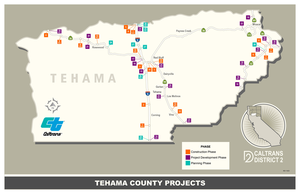 Tehama County 2024 Project Map