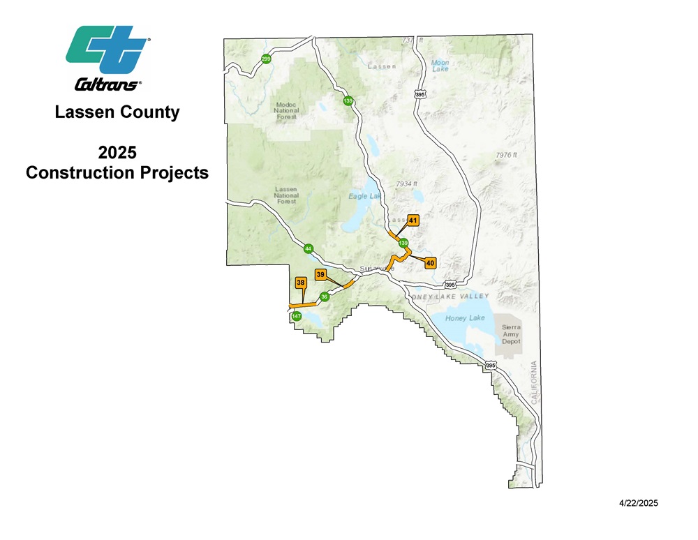 2025 Lassen County Construction Map