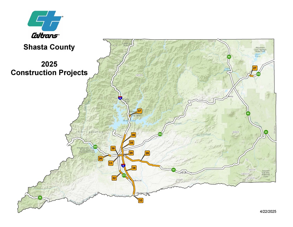 2025 Shasta County Construction Map