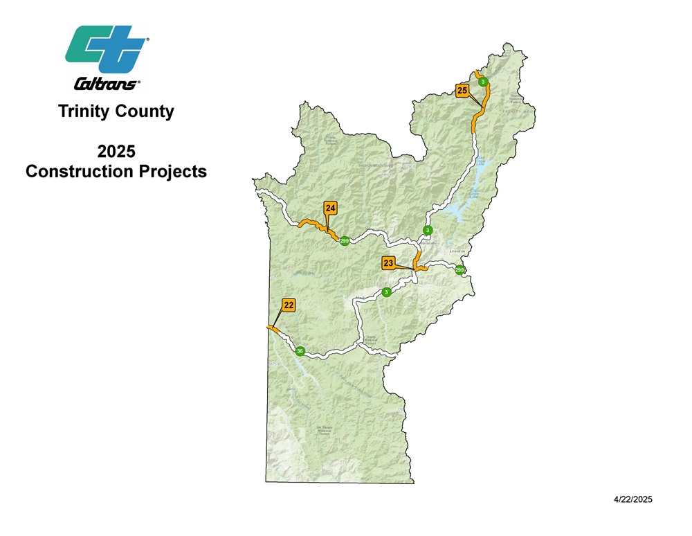 2025 Trinity County Construction Map
