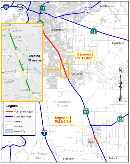 Map of the project location. Contact 530-741-5474 or email dennis.keaton@dot.ca.gov for more details.