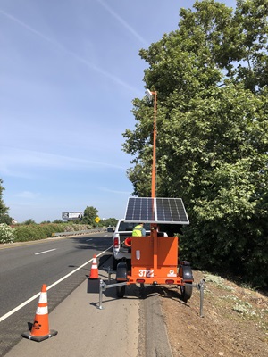 The Ver-Mac SpeedMac sensor located near Garner Lane on Highway 99