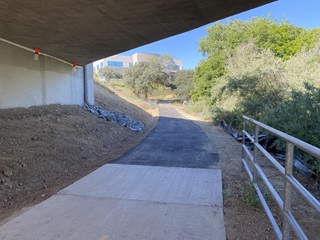 The Miner's Ravine Multi-Use Trail that runs underneath the I-80 westbound on-ramp at Atlantic Street in Roseville has been repaved and is reopening to users on Saturday, May 14. 