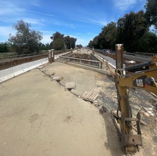 Photo of the new Median Barrier Under Construction from Marysville Bridge to Feather River Blvd Overcrossing