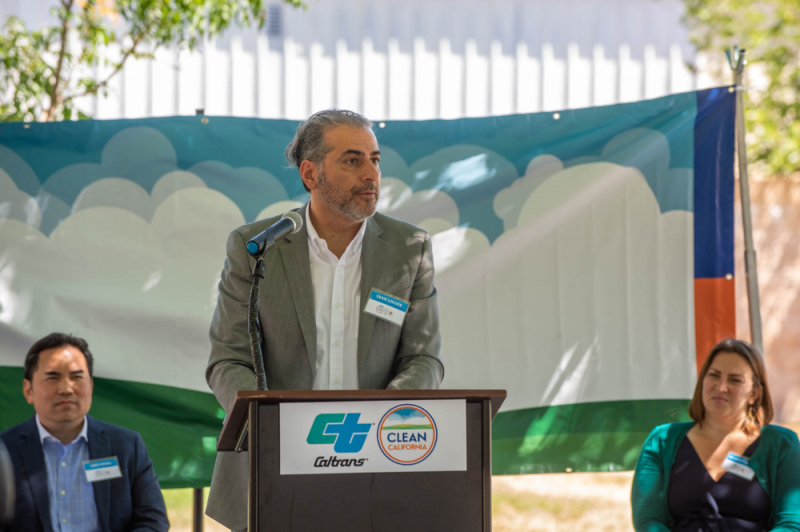 Event Photo: Sacramento City Council Member Sean Loloee recognizes the hard work of city staff to secure a local grant from the Clean California initiative for the Dixieanne Neighborhood Clean & Green Alleys project. 