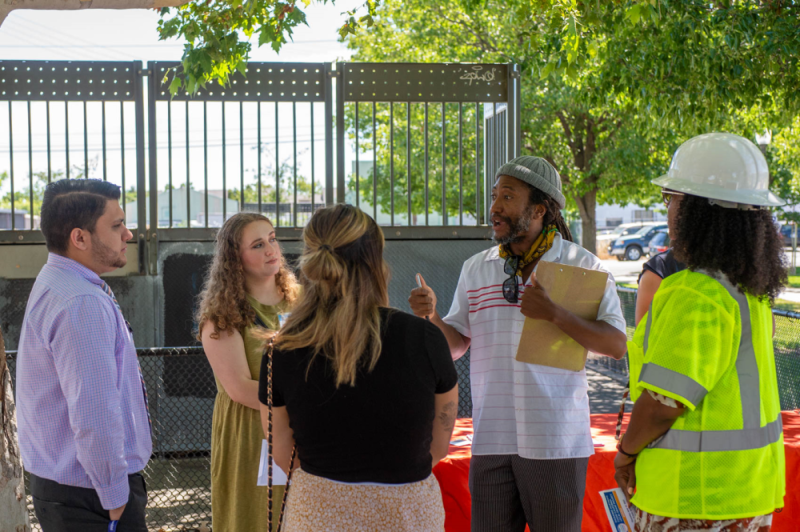 Event Photo: Ronnie Shaw from the Old North Sacramento Community Association shares his excitement about the improvements coming to the Dixieanne Neighborhood thanks to the Clean California initiative.