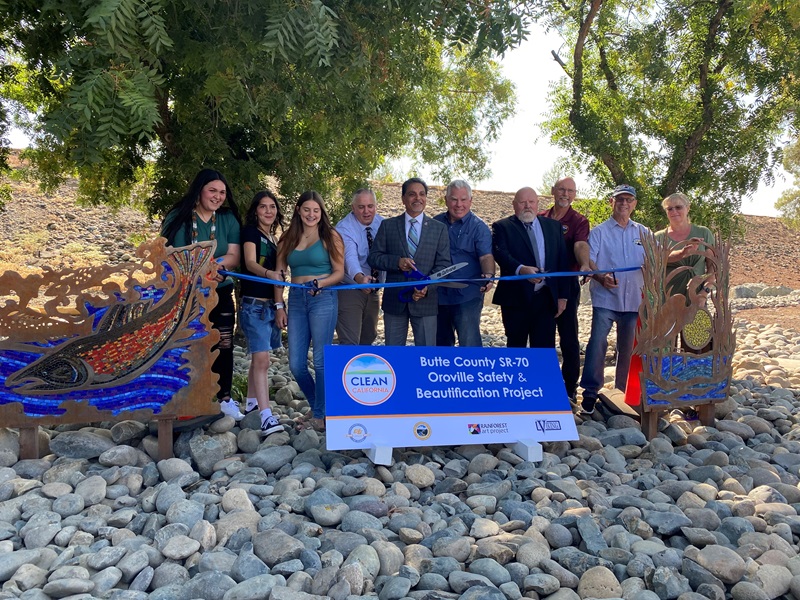 group picture cutting ribbon