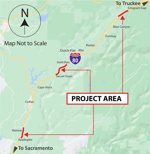 map of I-80 project area 