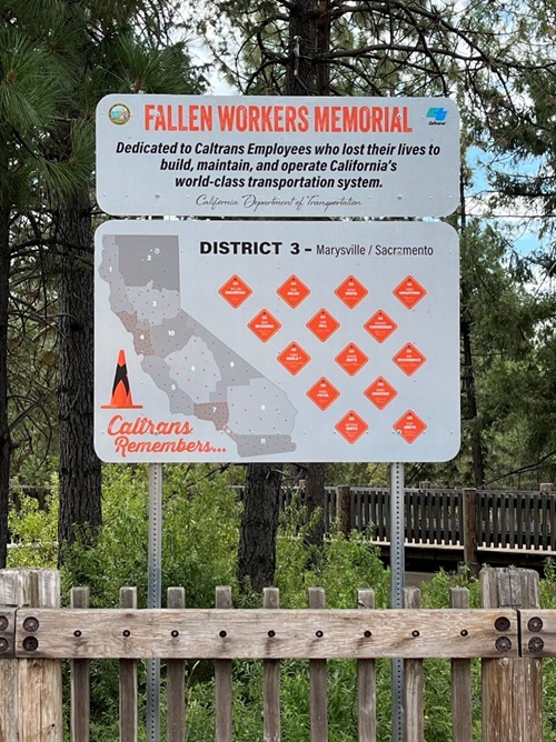 sign of fallen worker memorial 