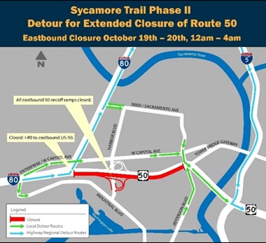 map of sycamore trial phase ll route 50 detour 1