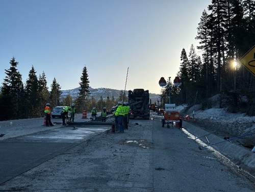 crew performing work at different locations. 