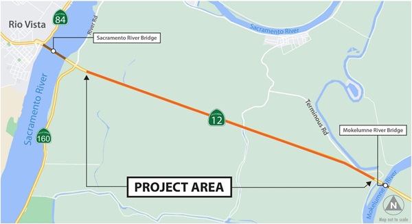 Map of rio vista hwy12 project area 