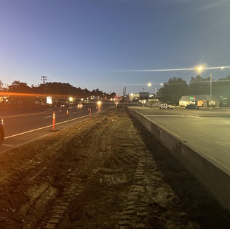Drainage work along State Route 49 as part of the Sidewalk Gap Closer Project