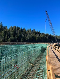 New eastbound bridge ready for concrete along Interstate 80 at Yuba Gap.
