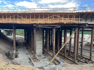 New eastbound bridge ready for concrete along Interstate 80 near Yuba Gap.