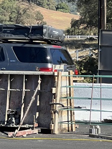Crews constructing new concrete center barrier along State Route 49 in Placer County.