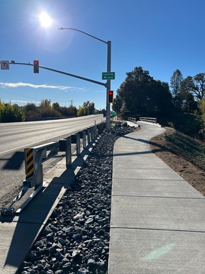New sidewalk construction along State Route 49 in Auburn.