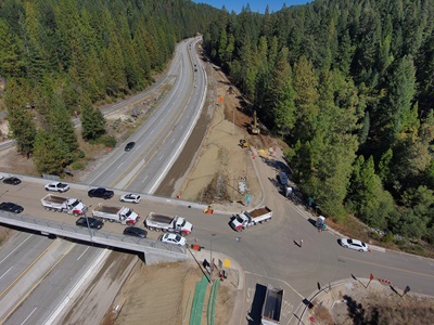 Eastbound I-80 on-ramp at Baxter after retaining wall and widening.