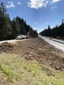 The Picture is looking in the Westbound direction towards the ramp getting removed to be reconstructed in a different alignment, so that we can widen Westbound direction to build another traffic lane.