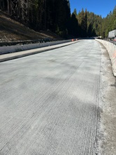 Crews placing new concrete in the median along Interstate 80 near Dutch Flat/Monte Vista which will create the space needed for the eastbound truck climbing lane.
