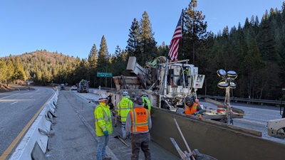 Final 300ft stretch of the new concrete median barrier along Interstate 80 as part of the Monte Vista Pavement Rehabilitation Project.