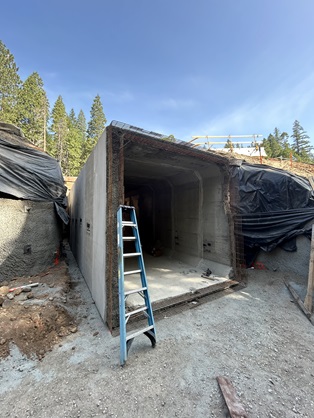 Construction crews preparing new wildlife tunnel along Interstate 80 as part of the Monte Vista Pavement Rehabilitation Project.