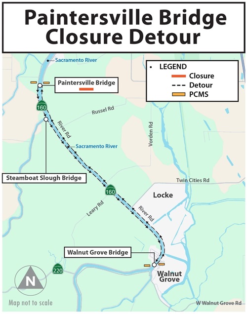 Paintersville bridge closure detour map