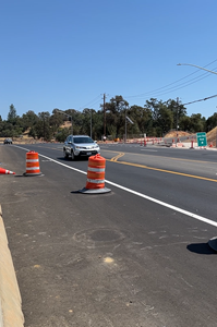 Intersection of State Route 49 and Lone Star Road where crews are preparing for an extended lane reduction to start construction on a new roundabout.