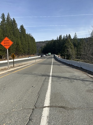 View of eastbound Interstate 80 from the on-ramp at Dutch Flat, were crews will close the ramp for construction activities.