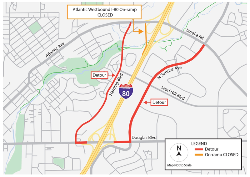 Westbound I-80 Atlantic Street On-ramp Detour