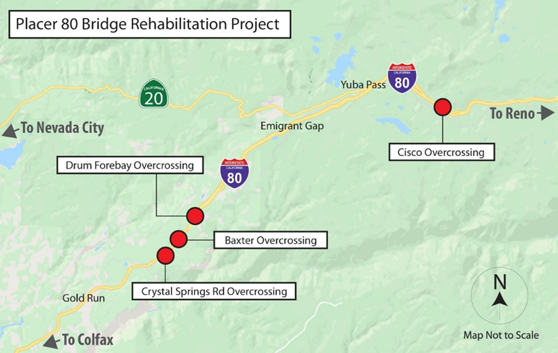 I-80 Bridge Rehabilitation Project Map 